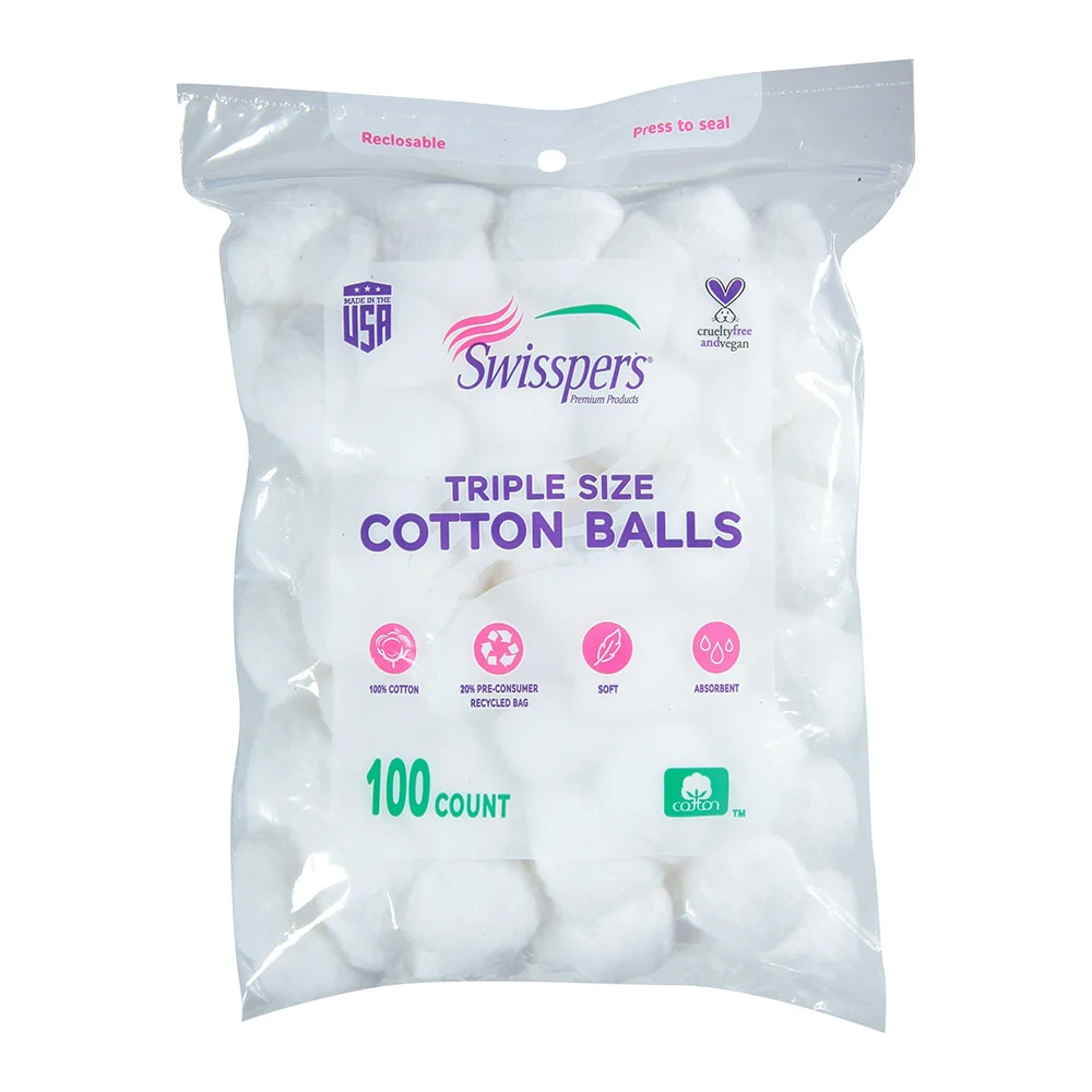 Advanced Swisspers Multi Care Cotton Balls 100 Ea Easy-to-Use