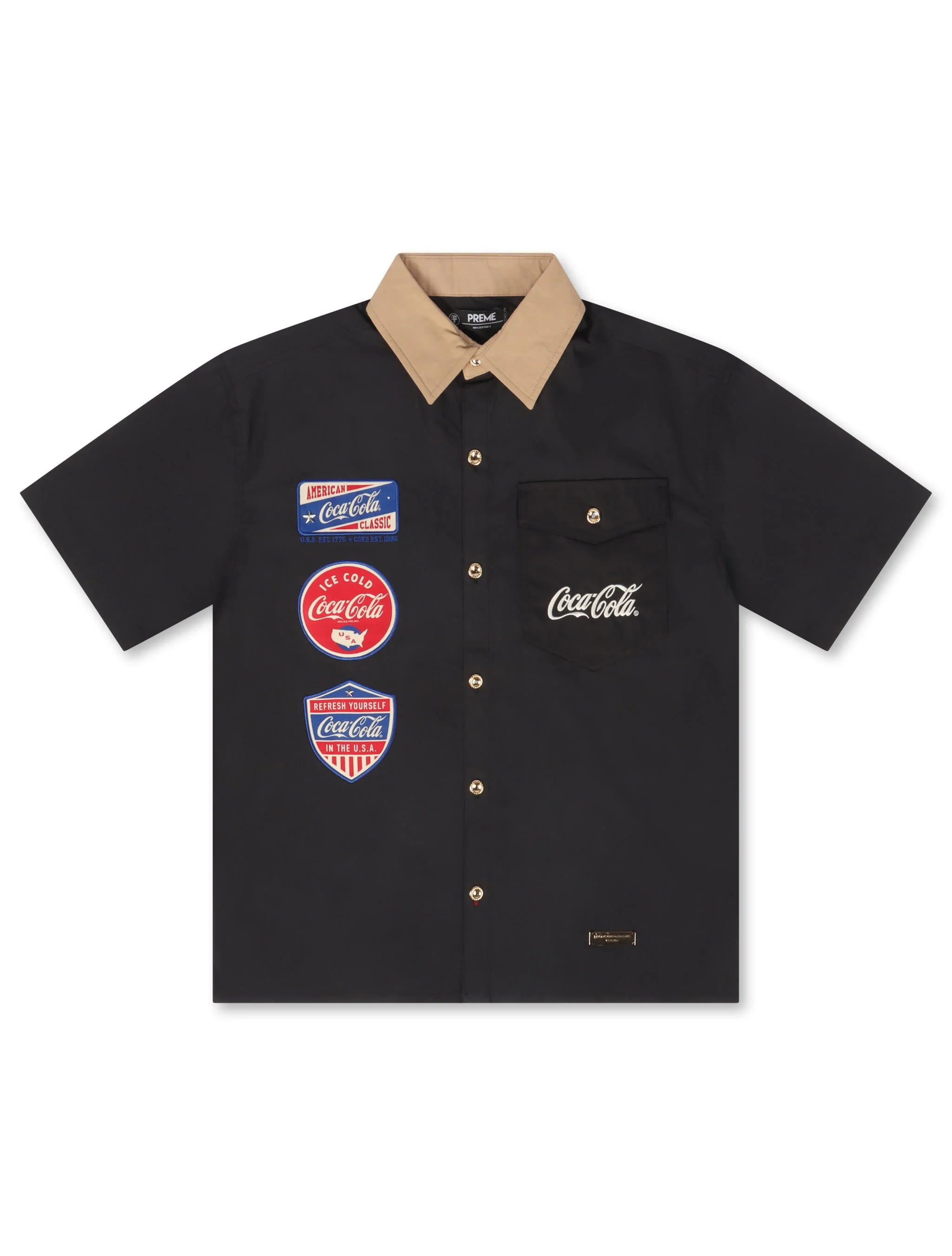 Soft Preme Denim Coca Cola Mechanic Shirt - Black Sand Optimized