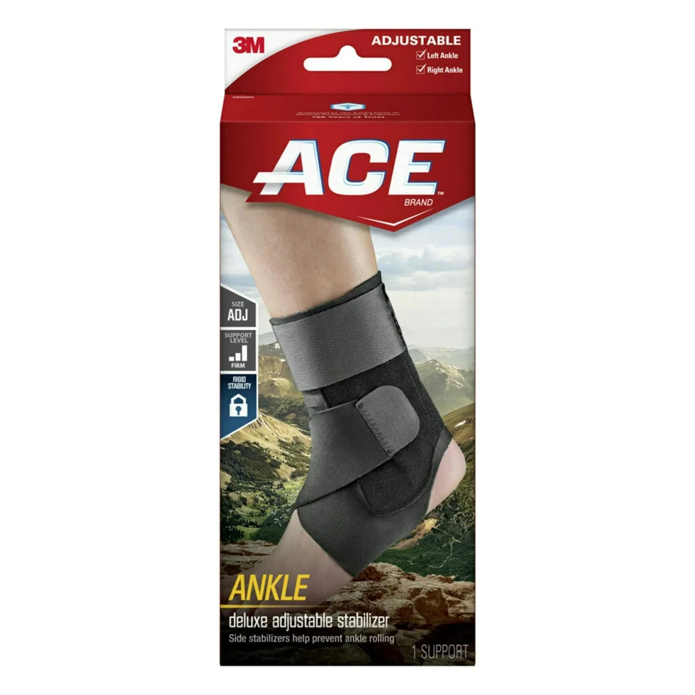Smooth Ace Brand Deluxe Ankle Brace with Stabilizer Adjustable 1 Ea Healthy