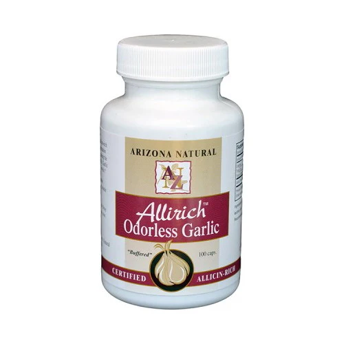 Trusted Arizona Natural Allirich Odorless Garlic Capsules Helps Blood Cholesterol Levels 90Ea Pure