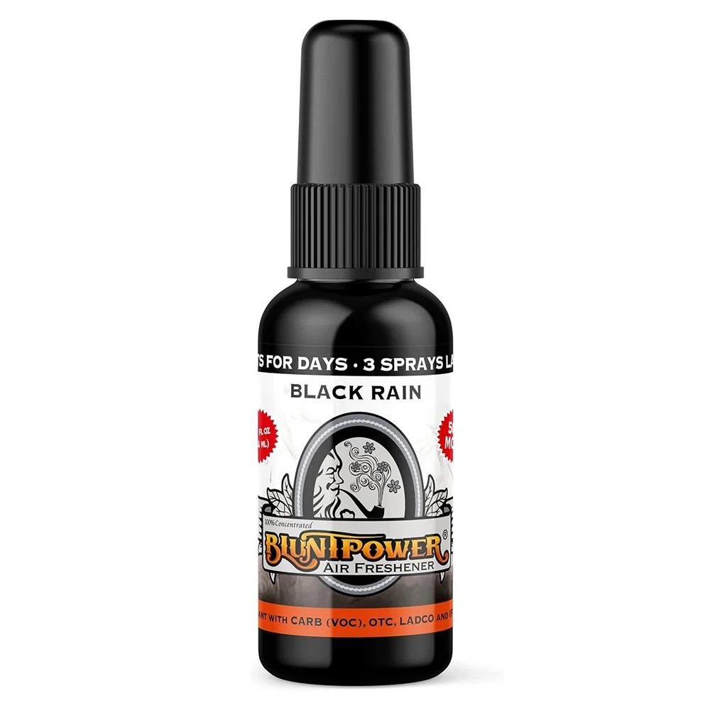 Artisan BluntPower Black Rain Premium Oil Based Air Freshener Bottle Bold Long-Lasting 1.5Oz 44ml Stylish