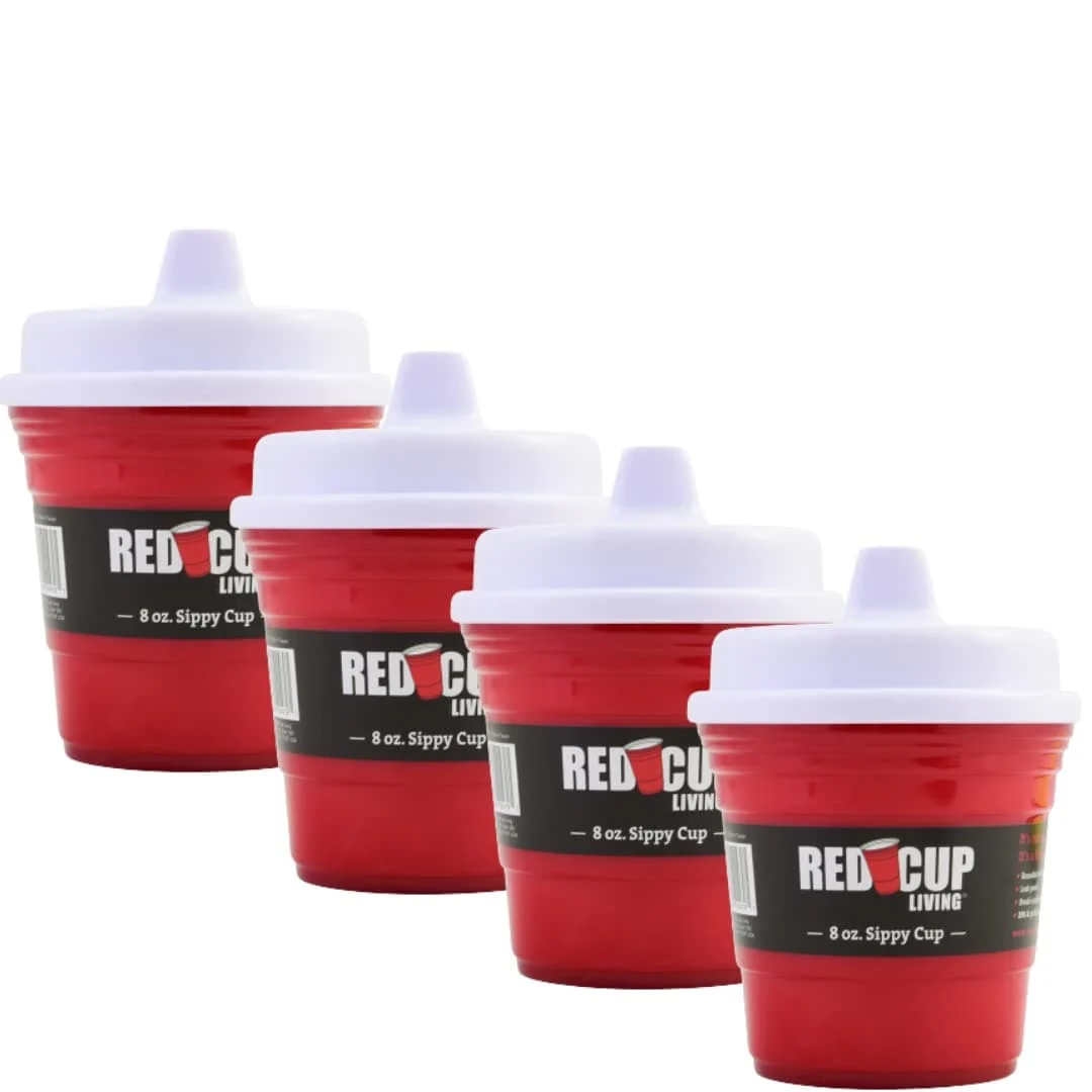 Lightweight RCL Baby Trainer Sippy Cups 8 Oz Pack – Toddler Cups with lid for Travel Home Baby Water Bottle Baby Essentials Durable Plastic Cups for Infant feeding with Leak-Proof Design Dishwasher Safe Pack of 4 Environmentally Friendly
