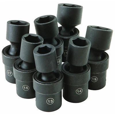 Selected 1 2 Flexible U-Joint Air Impact Flex Metric Universal Wobble Socket Set Detailed