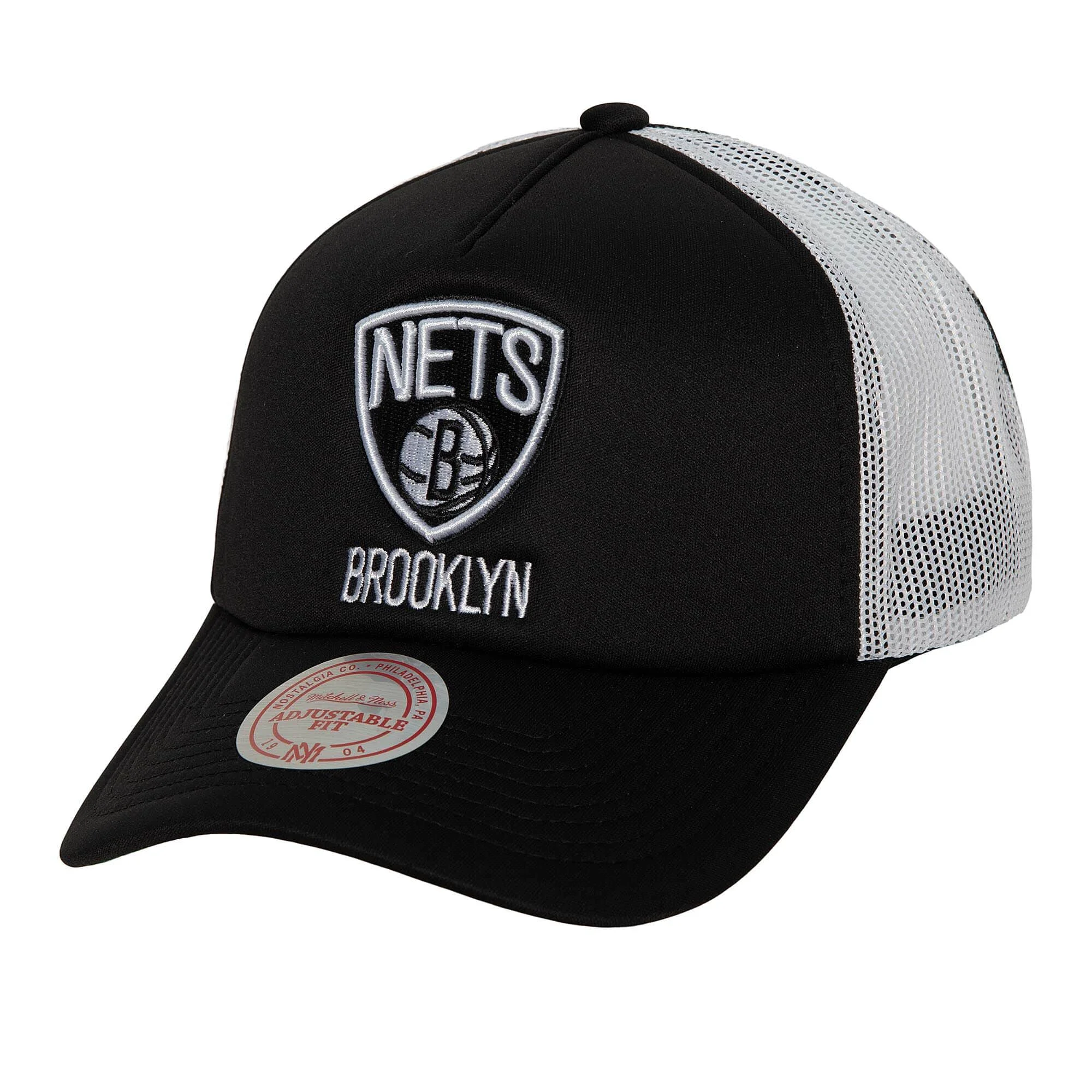 Versatile Mitchell Ness Men's NBA Off The Backboard Trucker Nets Hats Detailed