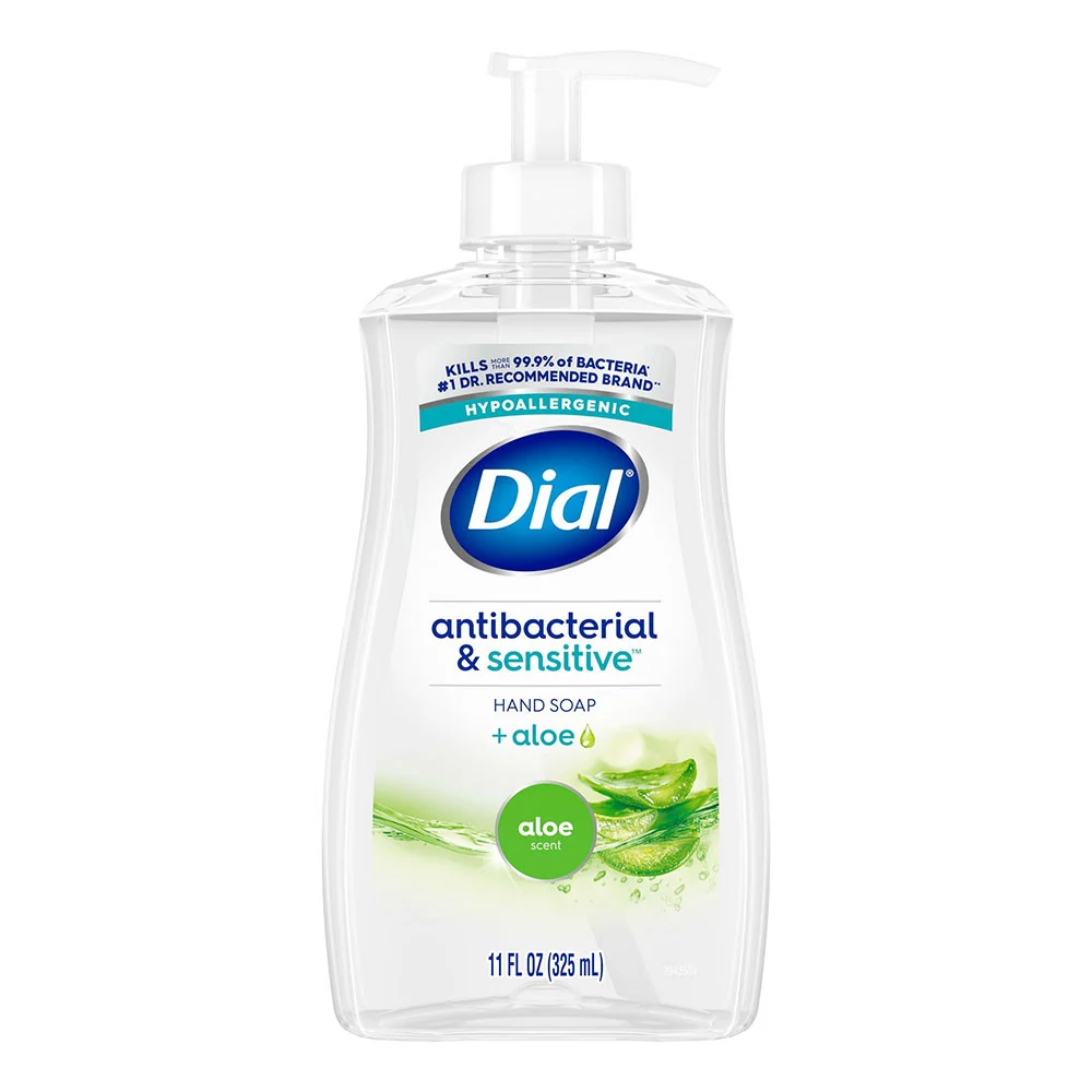 Detailed Dial Antibacterial and Sensitive Liquid Hand Soap Aloe 11 Oz Genuine