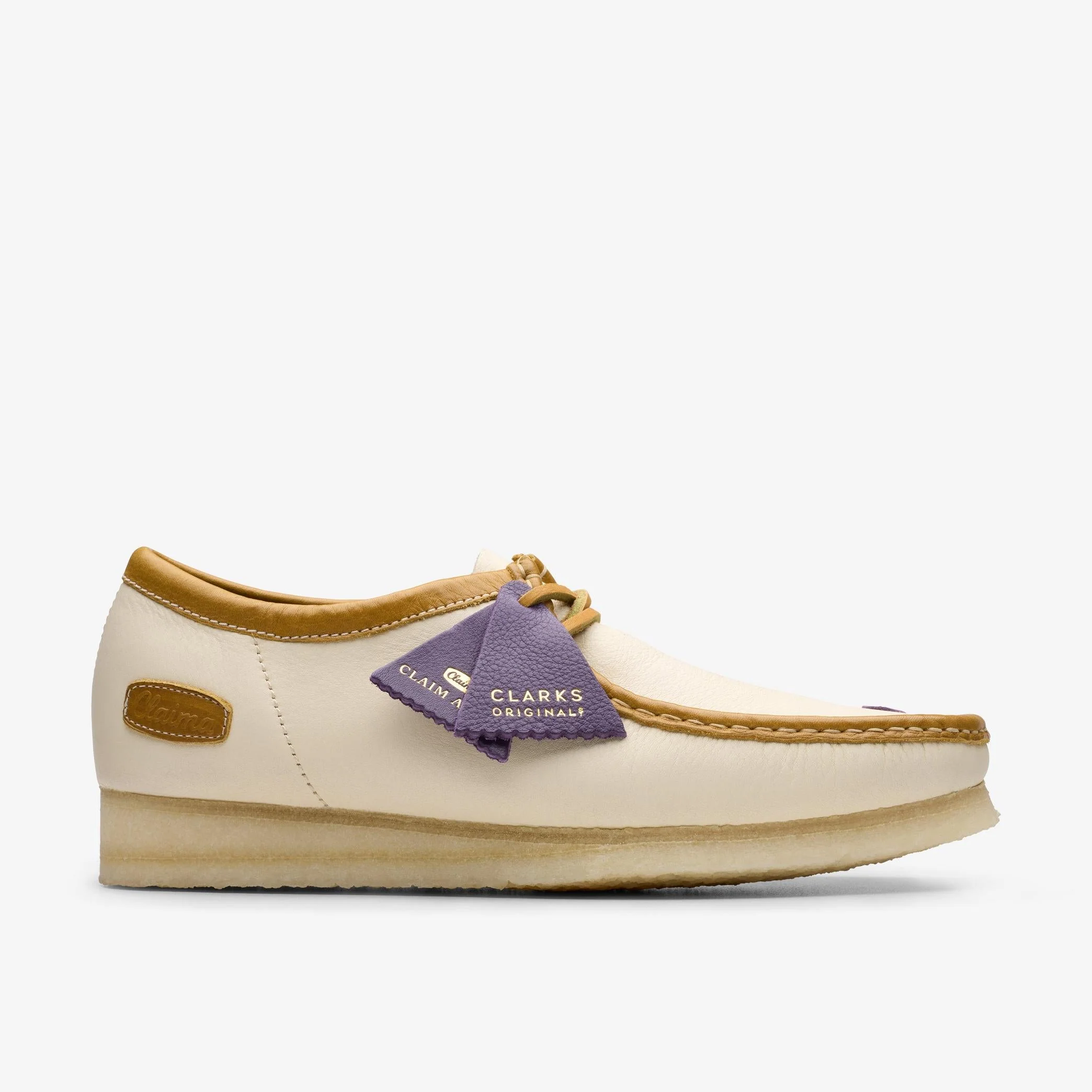 High-Grade Mens Clarks Wallabee - Off White Combi Long-Lasting