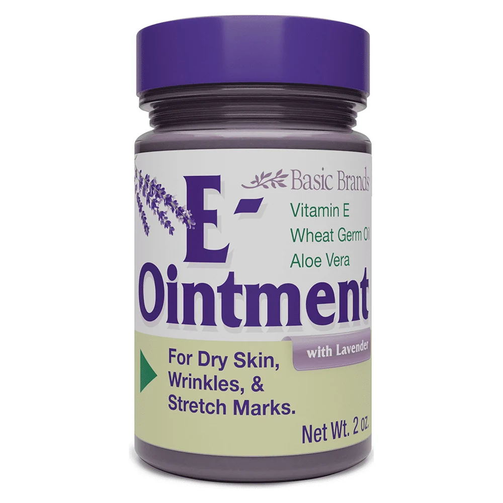 Exceptional Basic Brands Vitamin E Ointment With Lavender for Dry Skin and Stretch Marks 2 Oz Fine Crafted