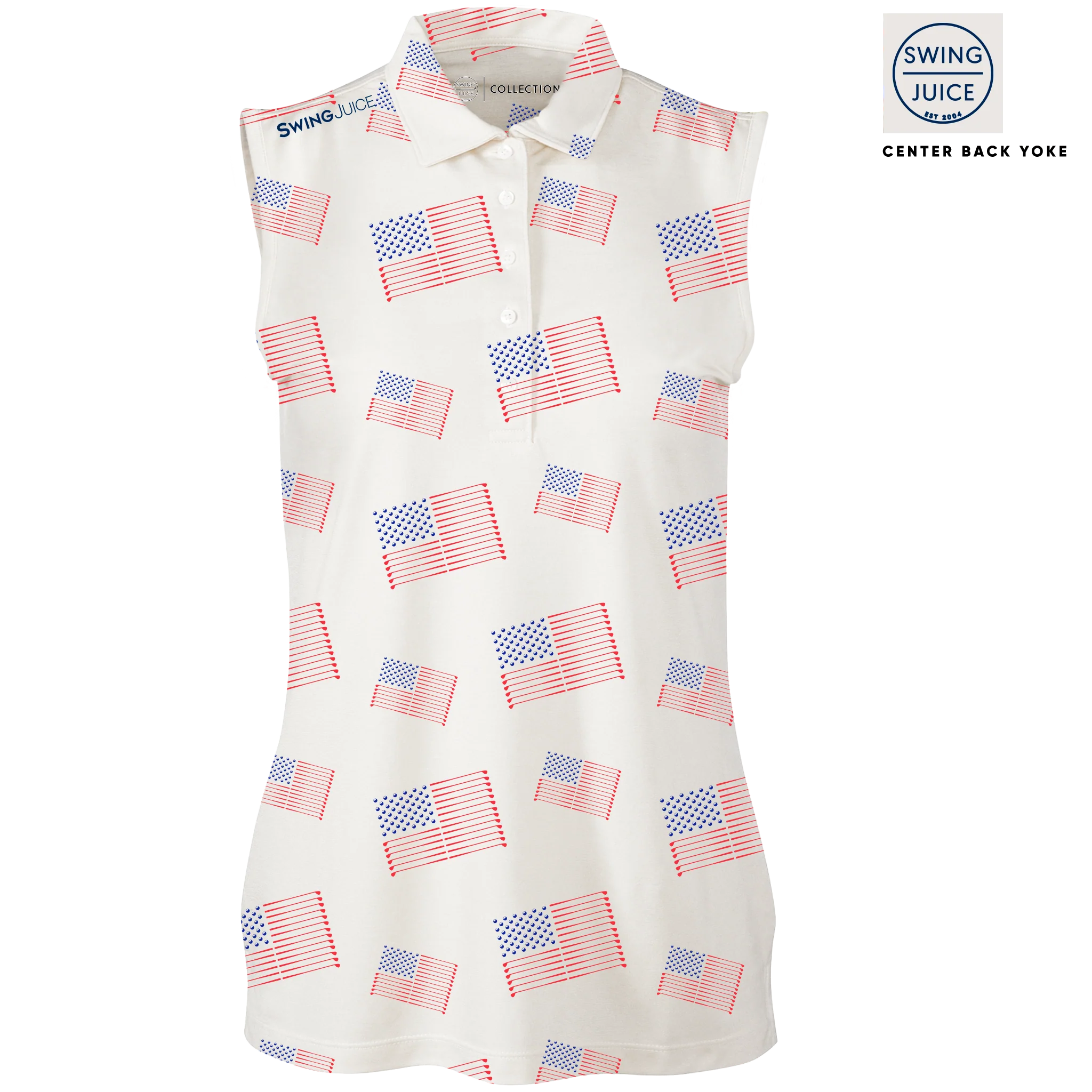 Solid Golf Flag Women's Sleeveless Polo Luxury