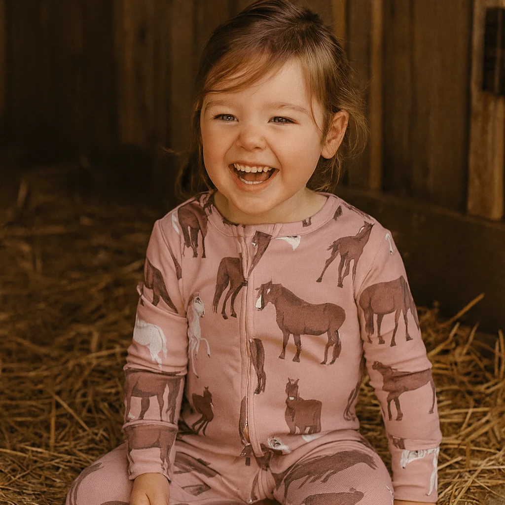 Versatile Wild Horses Convertible Romper Organic