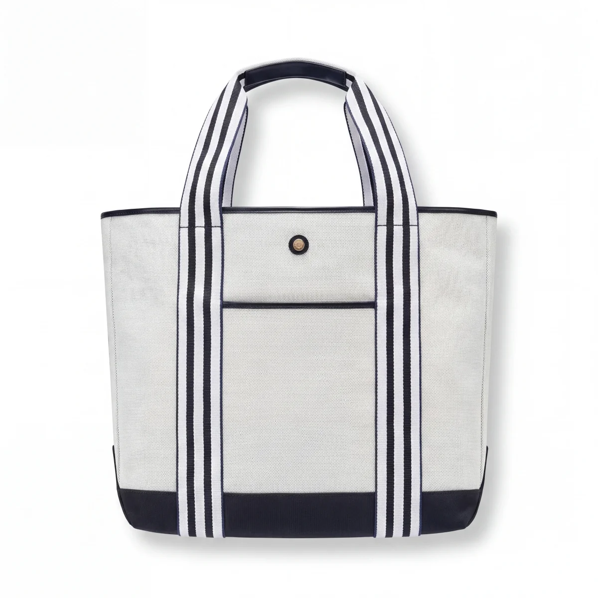 Sophisticated Paravel Cabana Tote in Ecocraft Canvas Vegan Leather - Domino Black Classic