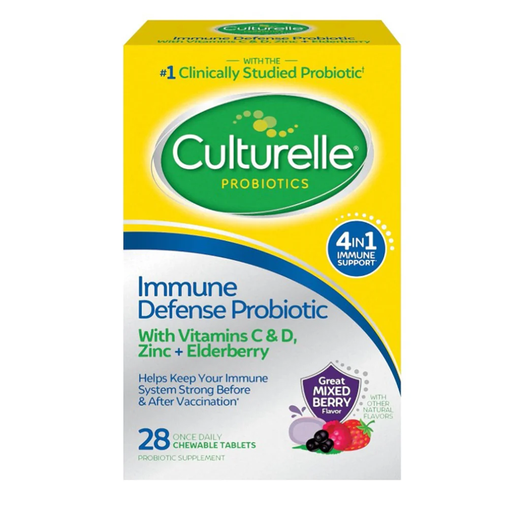 Functional Culturelle Immune Defense Probiotic Chewables for Immune Support and Gut Health 28Ea Healthy