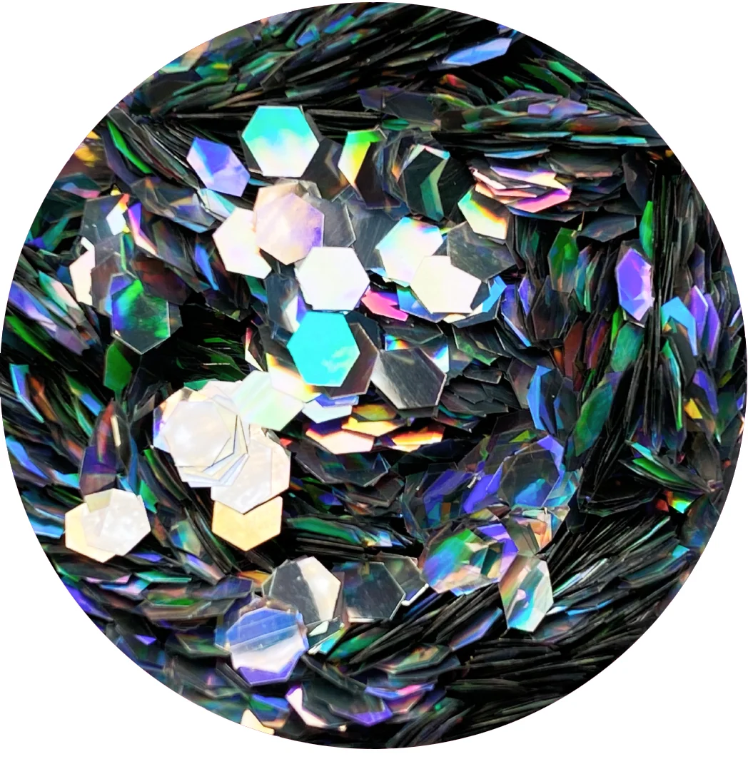 Optimized Jumbo Silver Hex Confetti Glitter Traditional