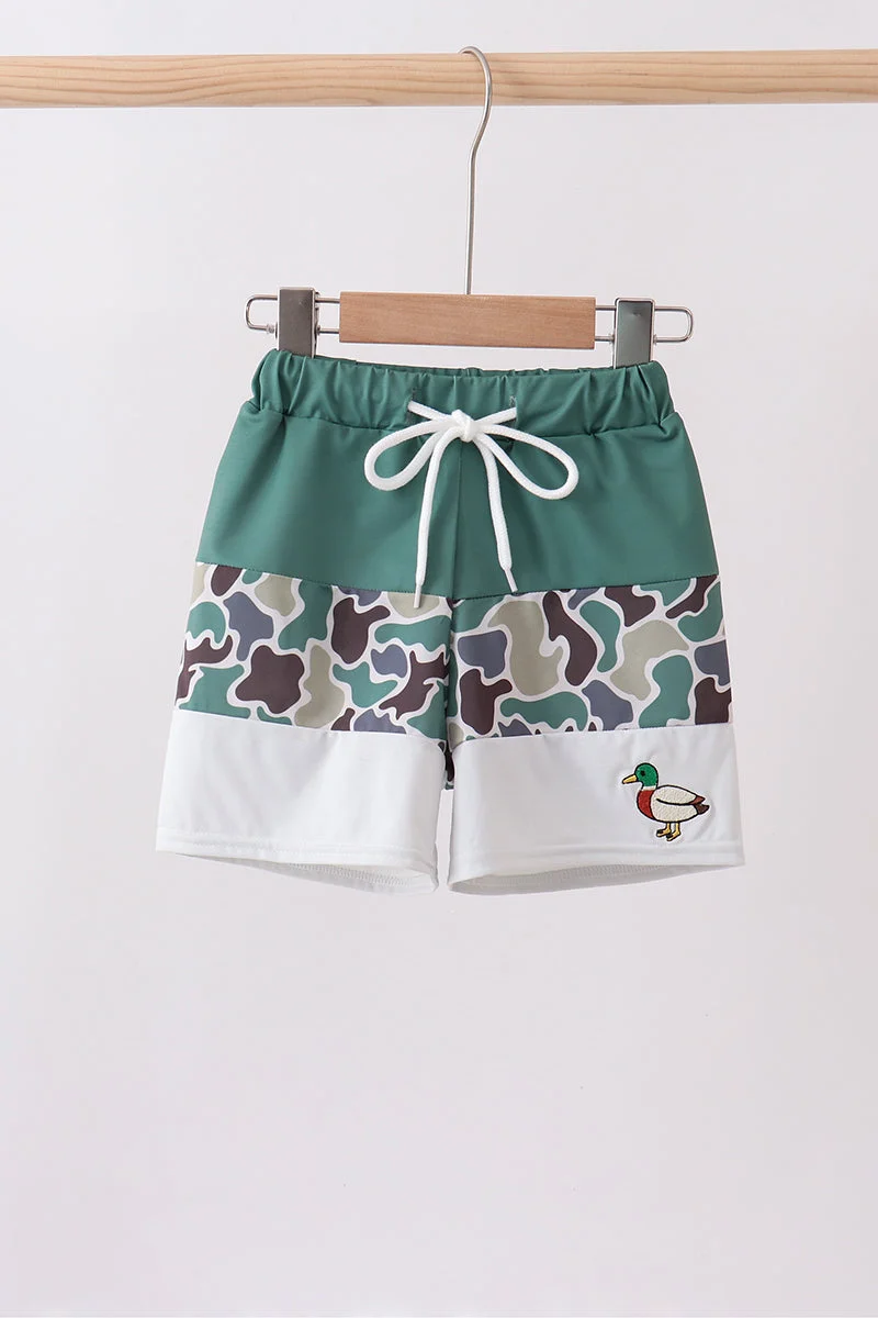 Modern Camouflage duck embroidery swim trunks Powerful