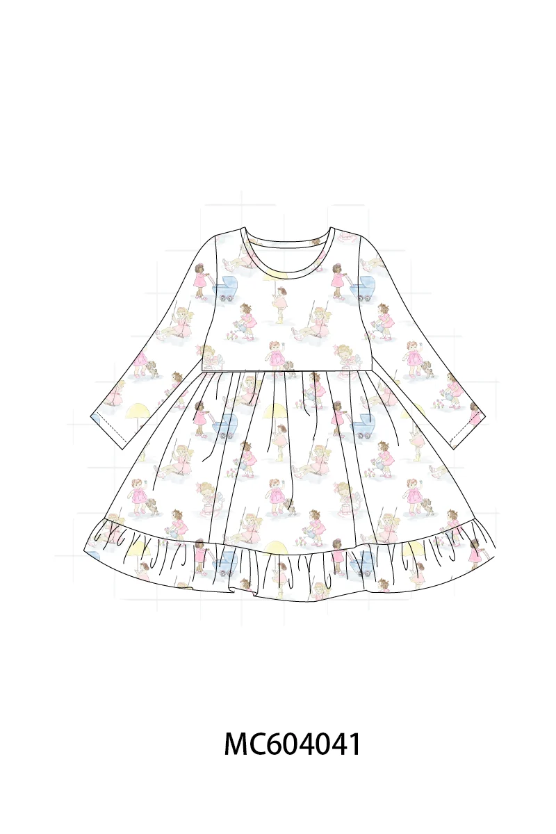 Unique Pink All Day Adventure Ruffle Dress Organic