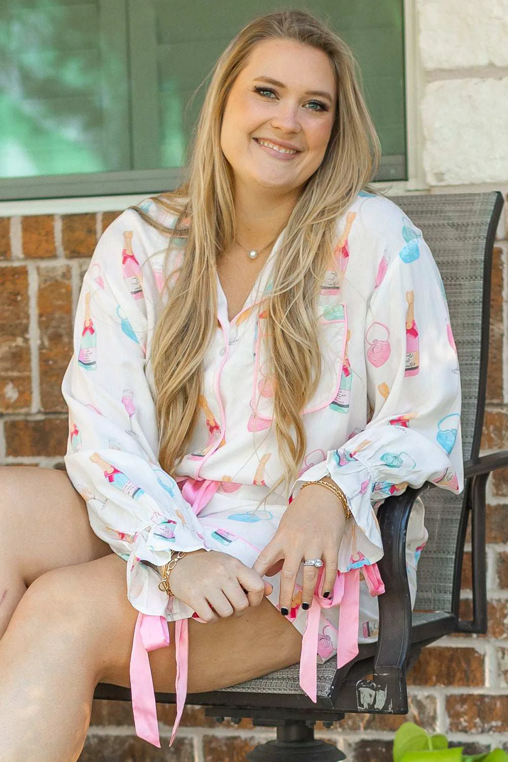 Responsible Threaded Pear Milani Plus Size Pajama Set Elite