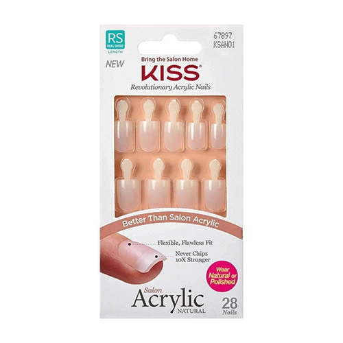 Clean Kiss Salon Acrylic Natural Nails Kit Short 28 Ea Refined