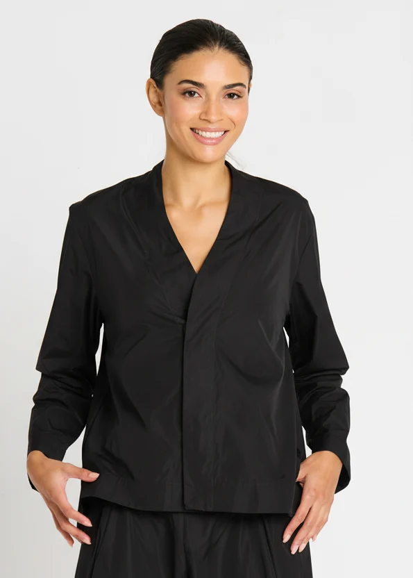 Elite Nylon Minimal Swing Jacket - Black Sustainable