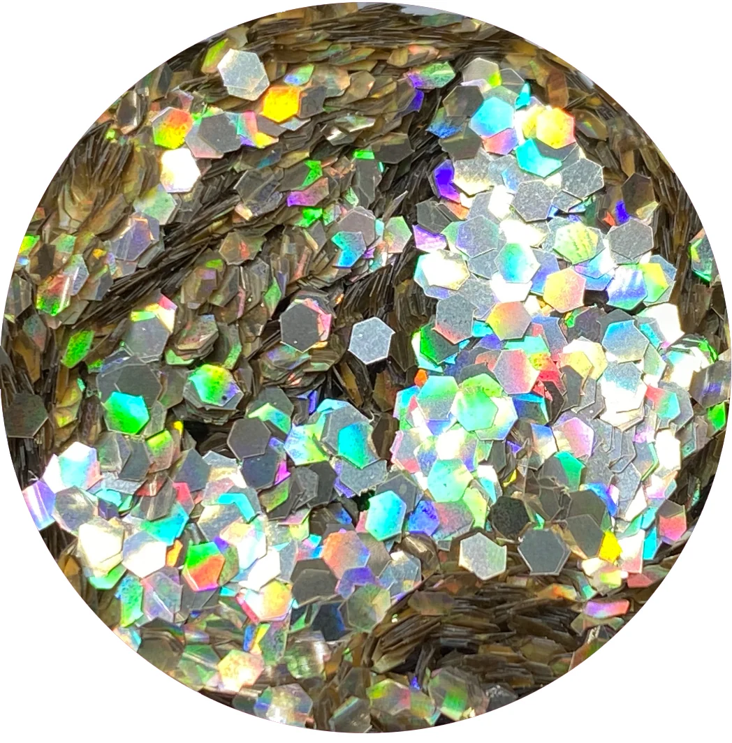 Flexible Holo Light Gold Hex Confetti Glitter Organic