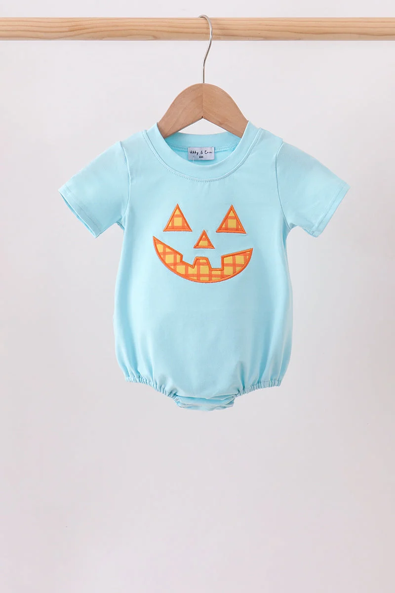 Exclusive Blue Jack-O-Lantern Applique Bubble Premium Material