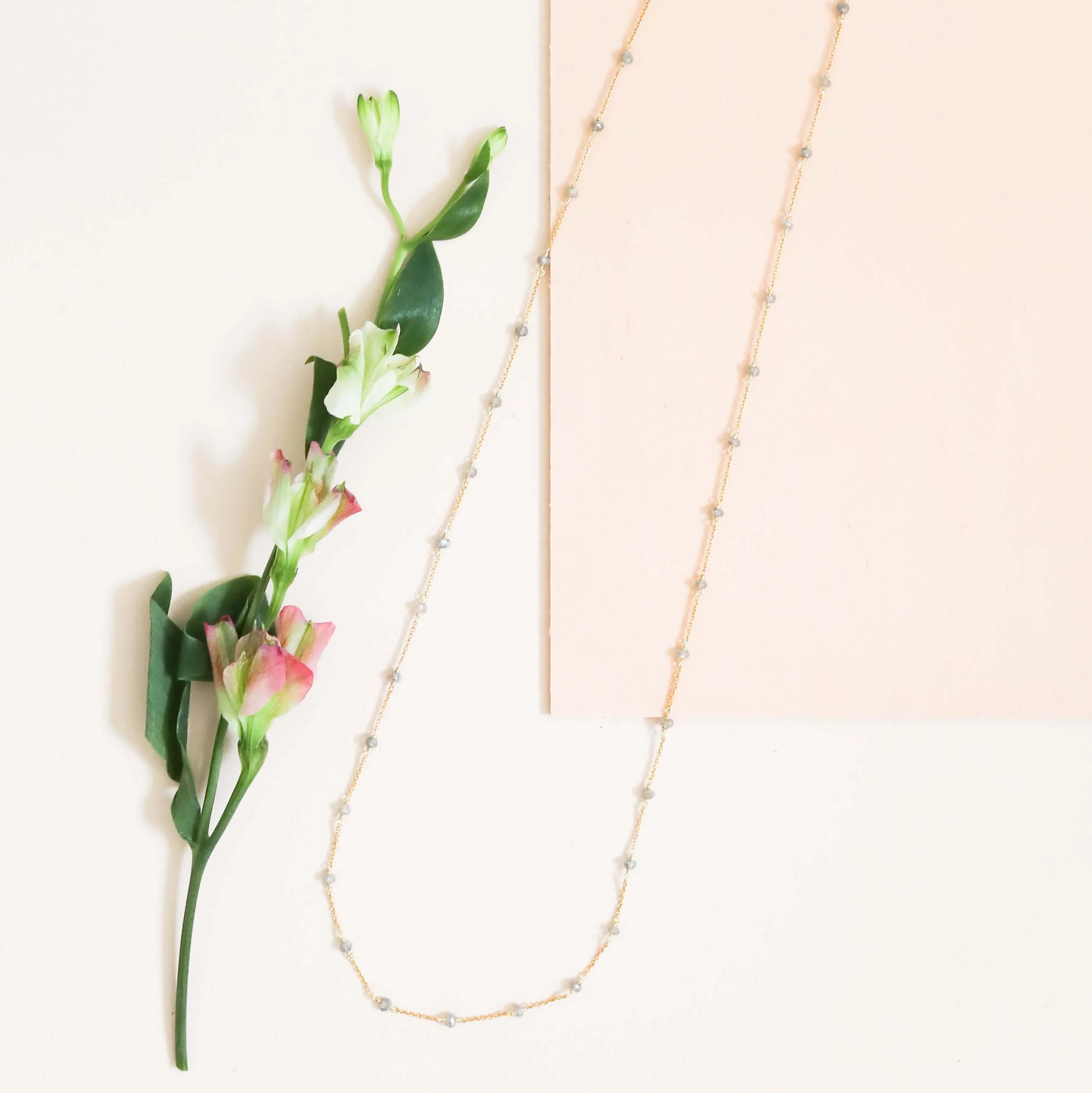 Organic Ballet Chain - Gold Labradorite Layering Chain Fashionable