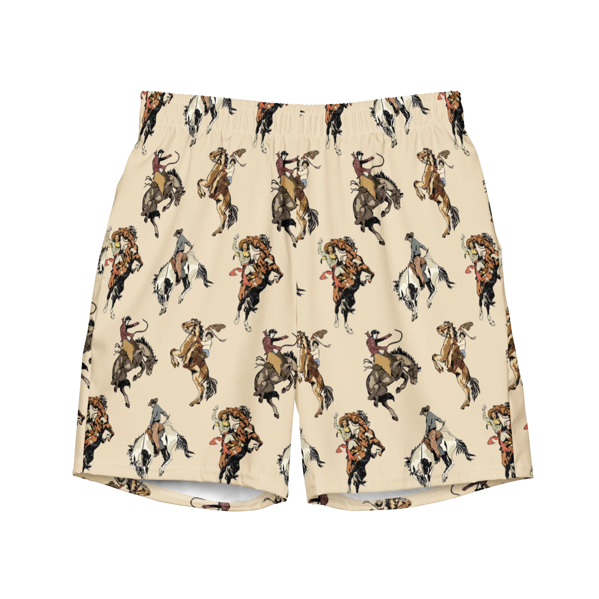 Secure Baha Ranch Yeehaw Vintage Cowgirl Men's Swim Trunks Powerful
