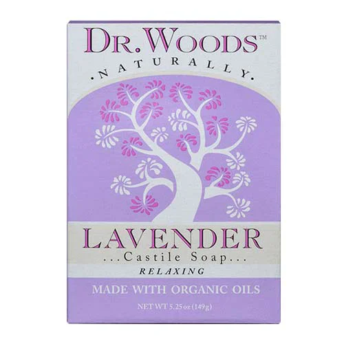 Authentic Dr Woods Naturally Lavender Relaxing Castile Bar Soap with Shea Butter Refresh and Moisturize Skin 5.25Oz 149g Organic
