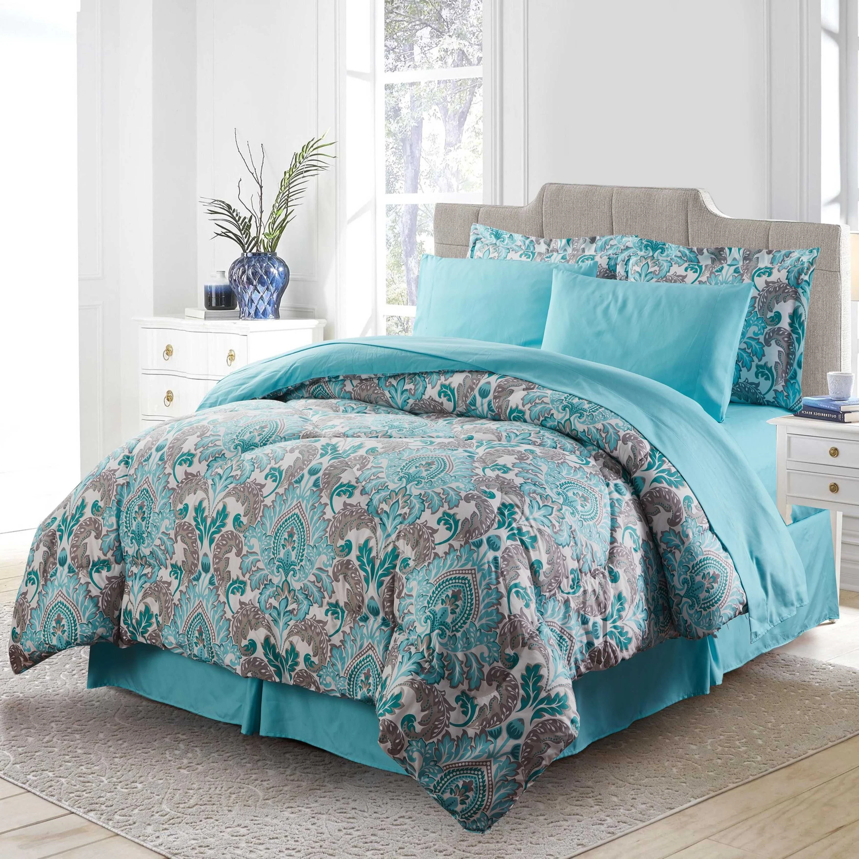 High-Quality Bibb Home 8 Piece Down Bed in a Bag Set Exceptional
