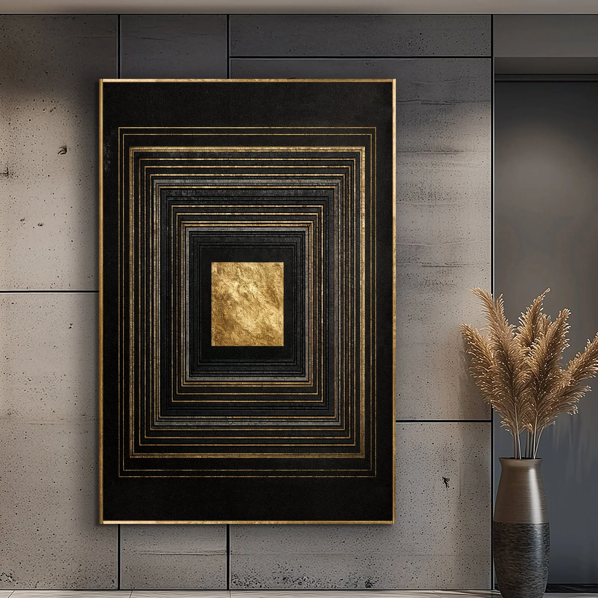 Comfortable Black And Gold Core Wall Art Easy-to-Use
