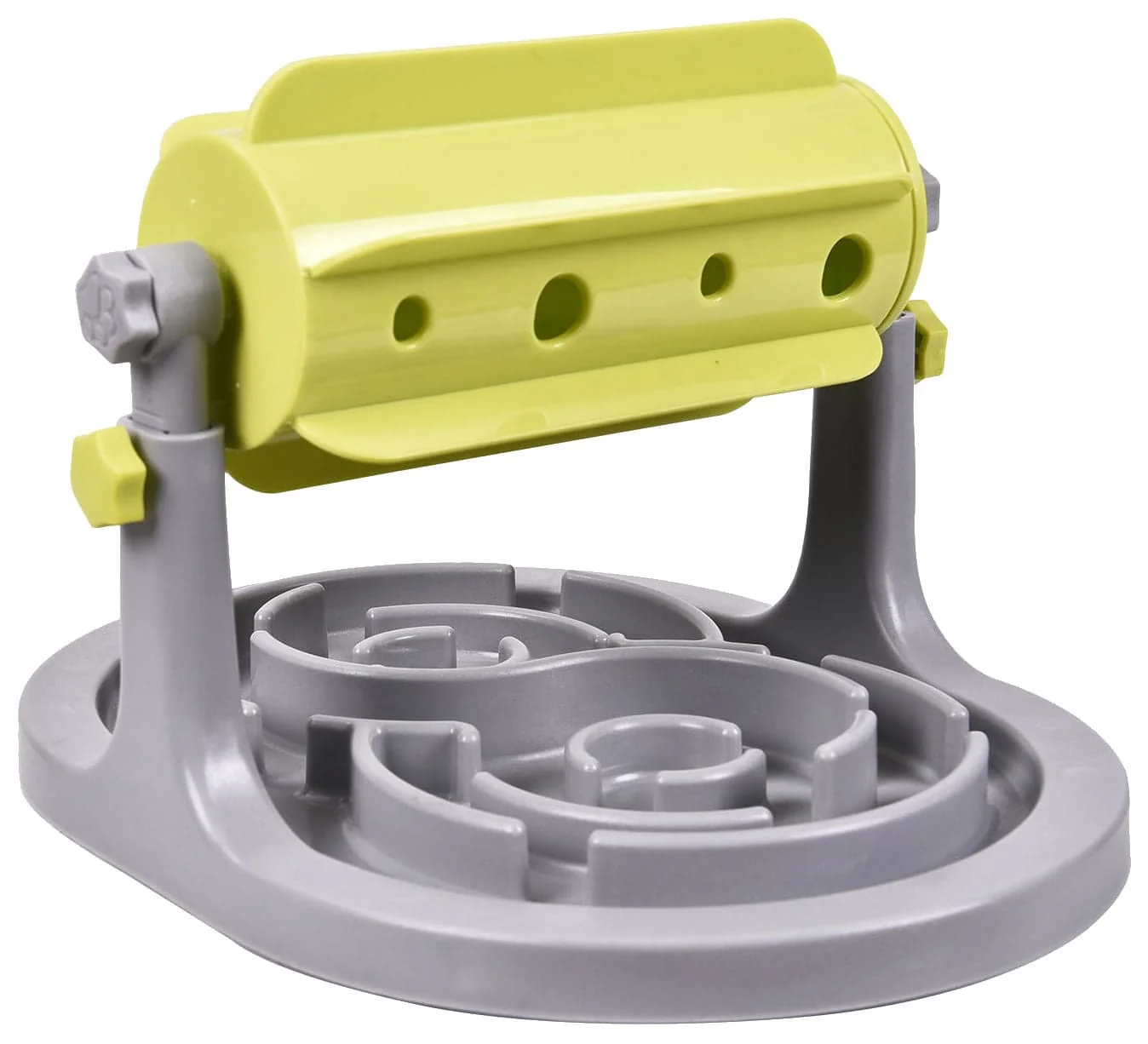 Functional Pet Life 'Roto Paw' IQ Training Interactive Rotating Slow Dog Feeder - Green Grey - One Size Reliable