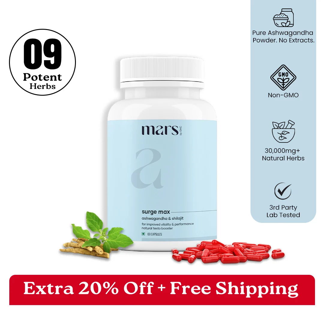 Advanced Mars Natural Ashwagandha Caps Powered with Shilajit Safed Musli Specialty