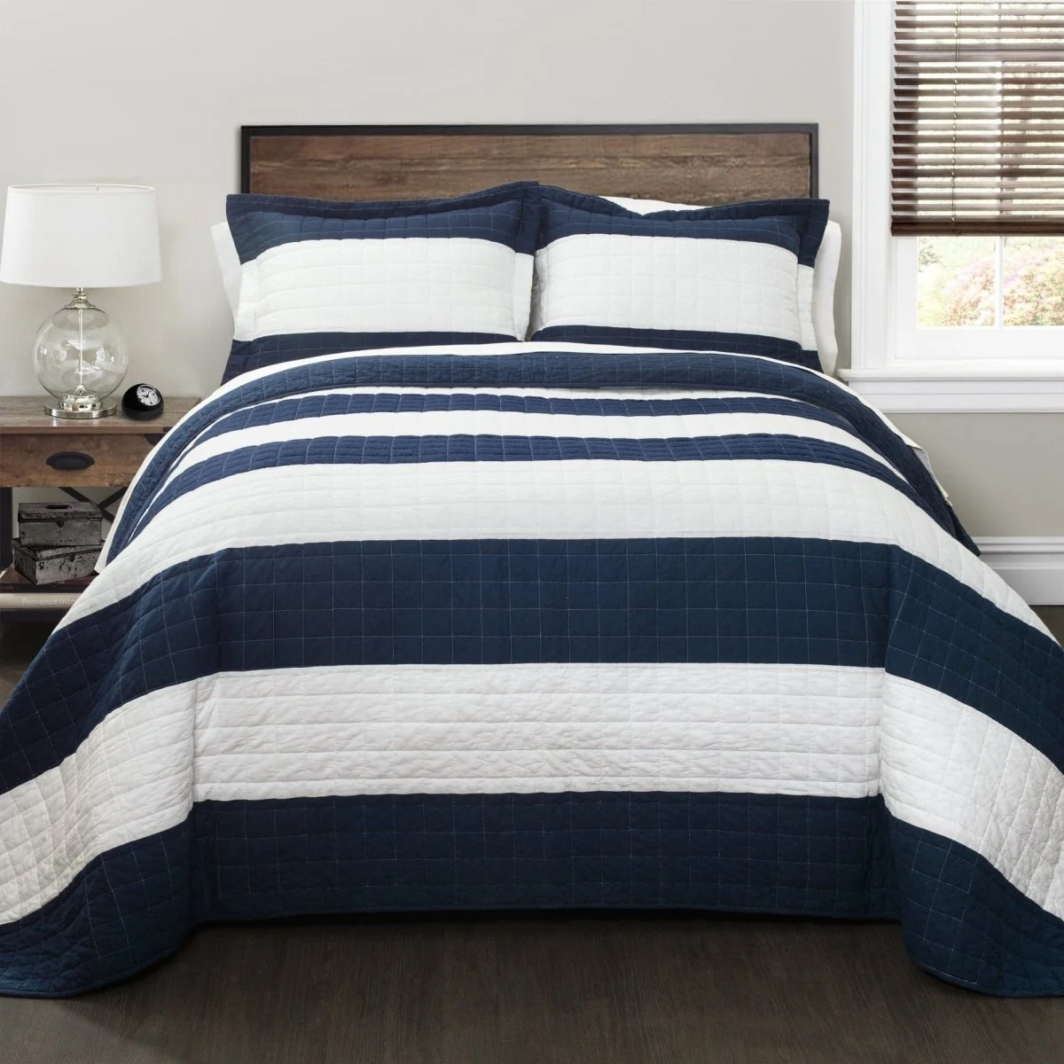Trusted Stripe 2 Piece Quilt Set Twin Size Lightweight