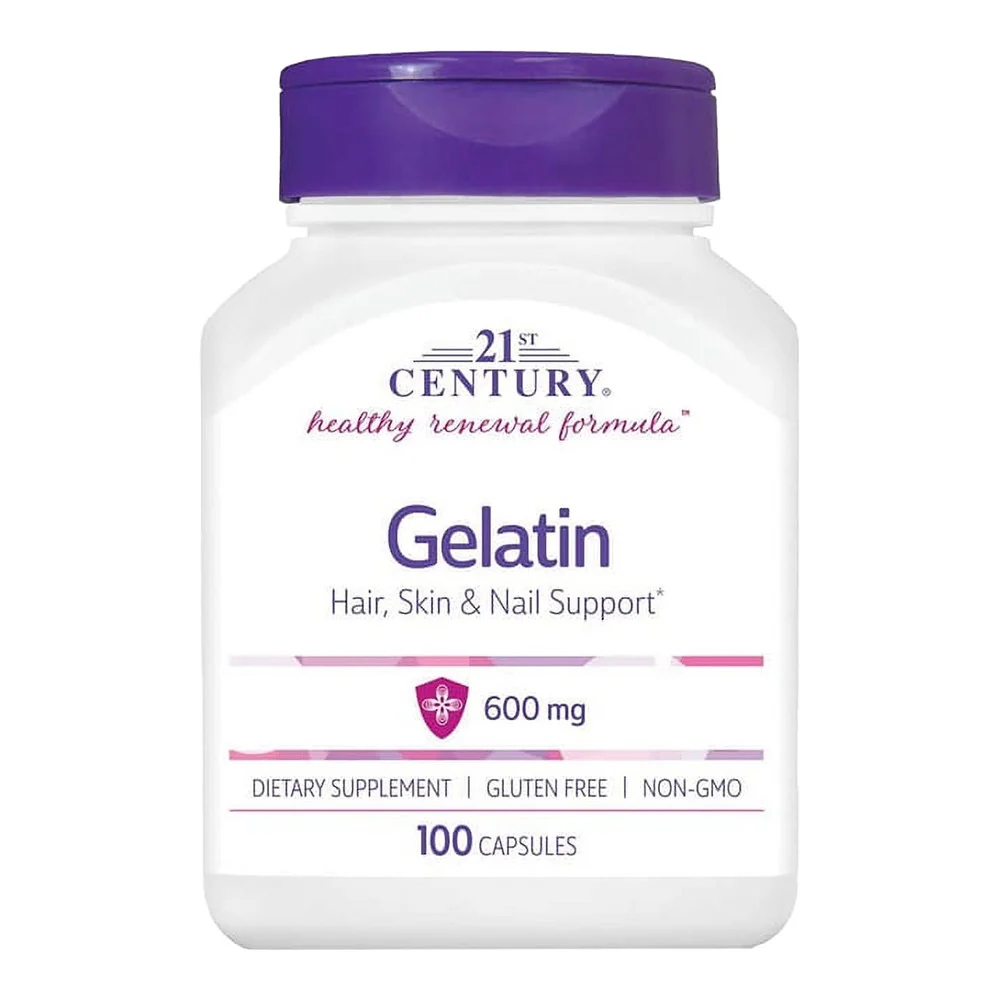Unique 21st Century Gelatin 600 Mg Capsules for Hair Skin and Nails 100 Ea Durable