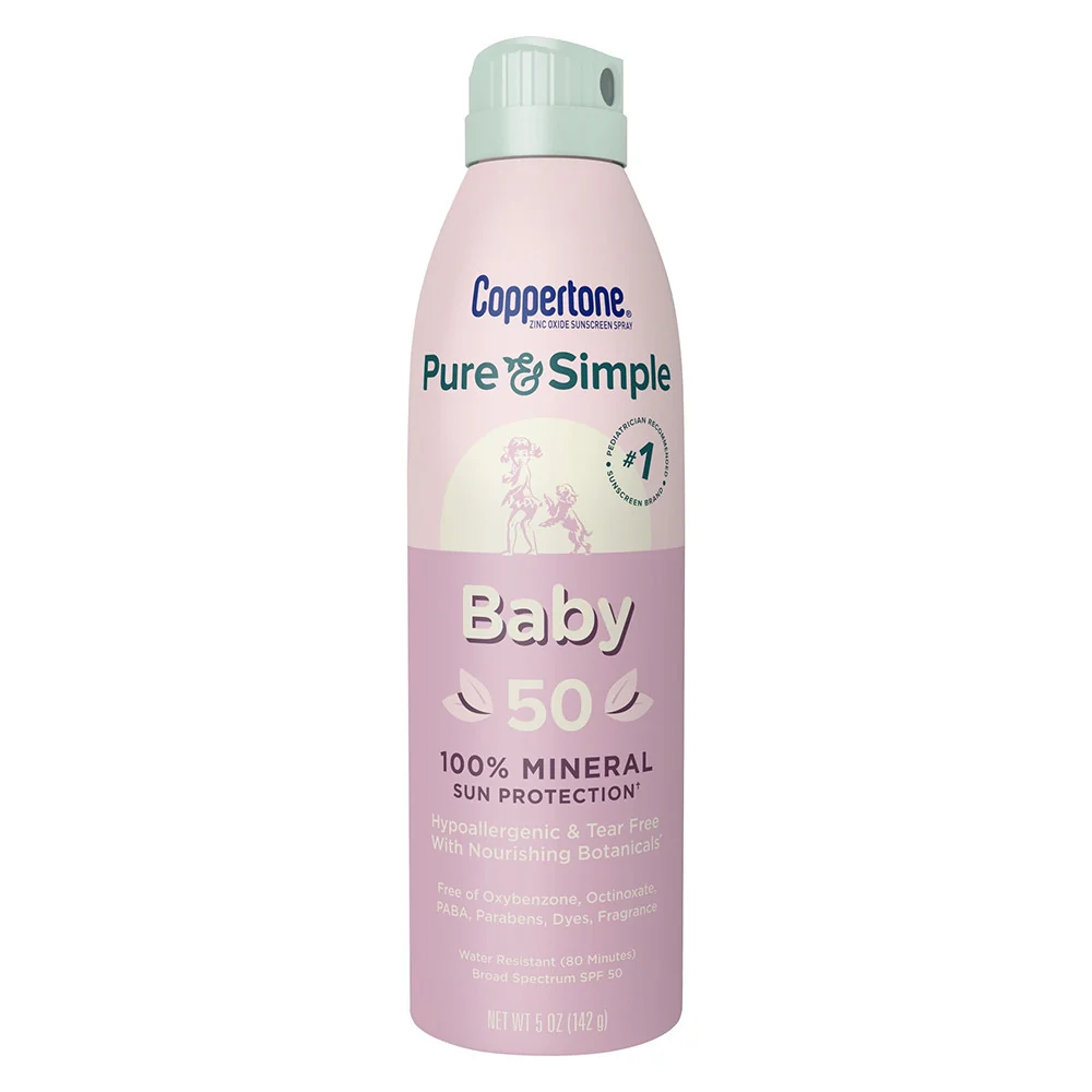 Artisan Coppertone Pure and Simple Baby SPF 50 Mineral Sunscreen Spray 5 Oz Expertly Made