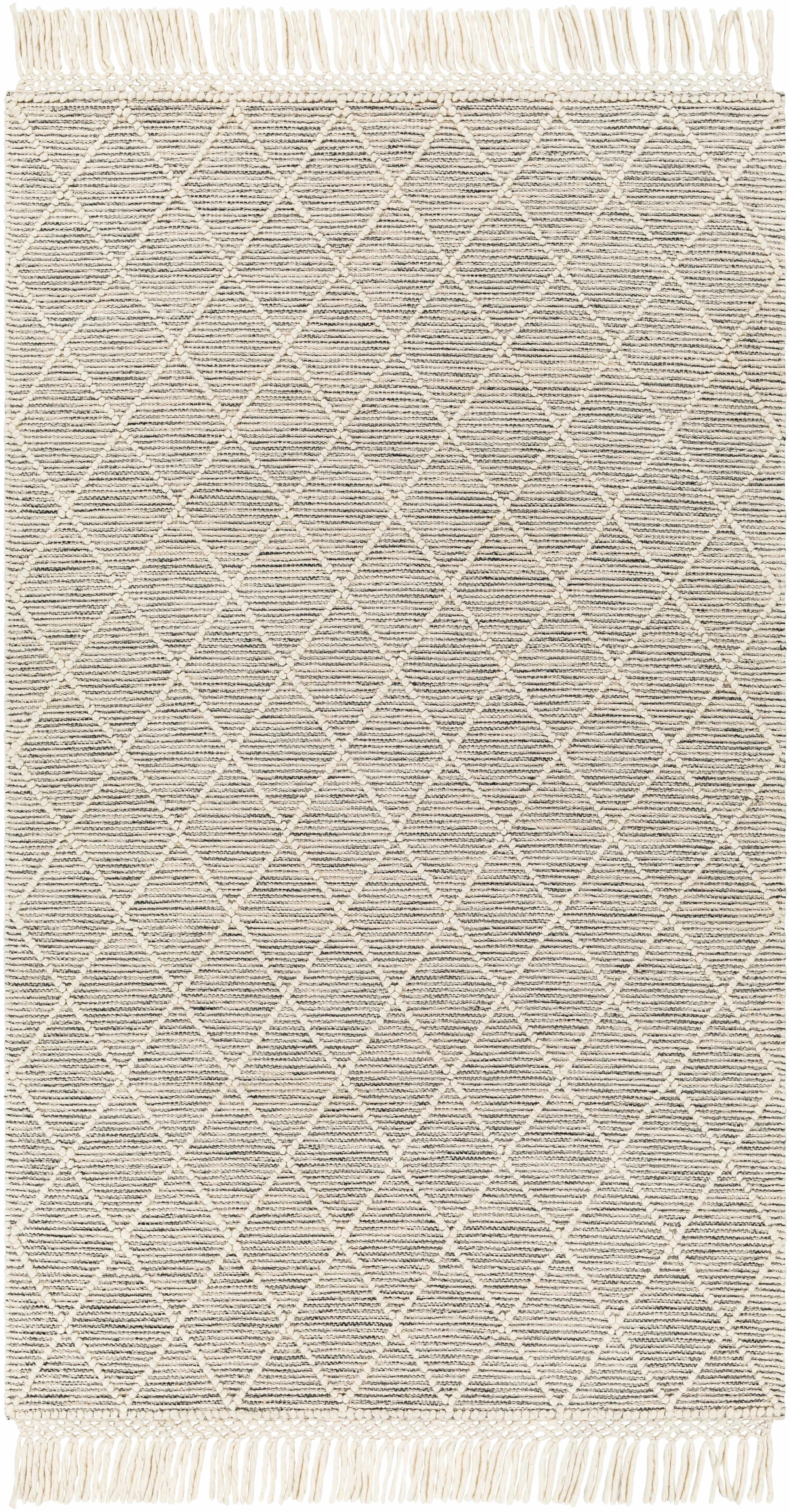 Contemporary Ezria Wool Rug with Tassels - High-Quality