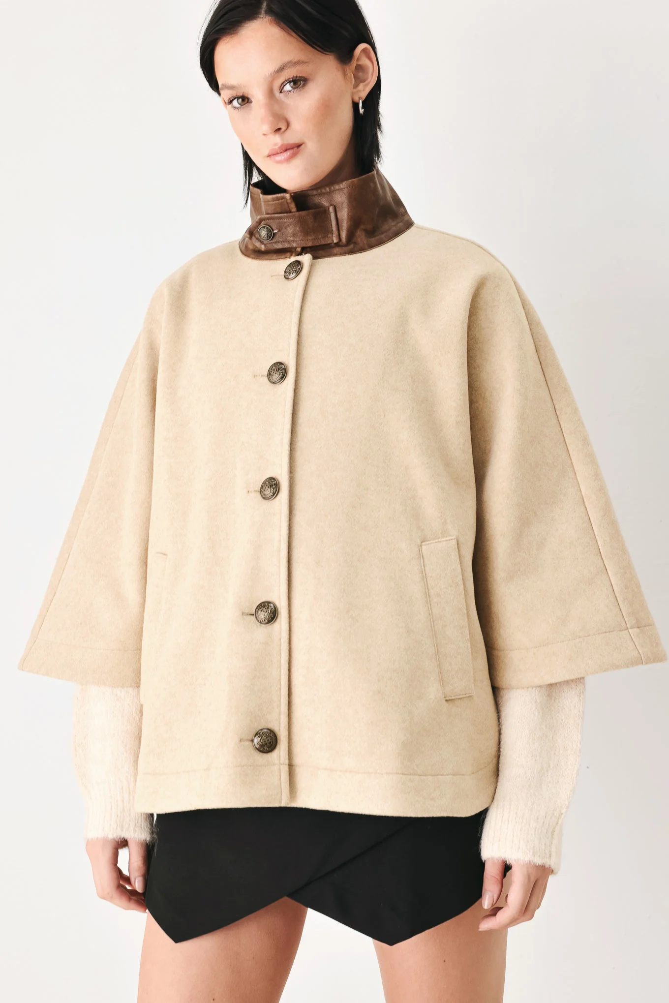 Comfortable City in Motion Buckled Capelet Jacket Practical