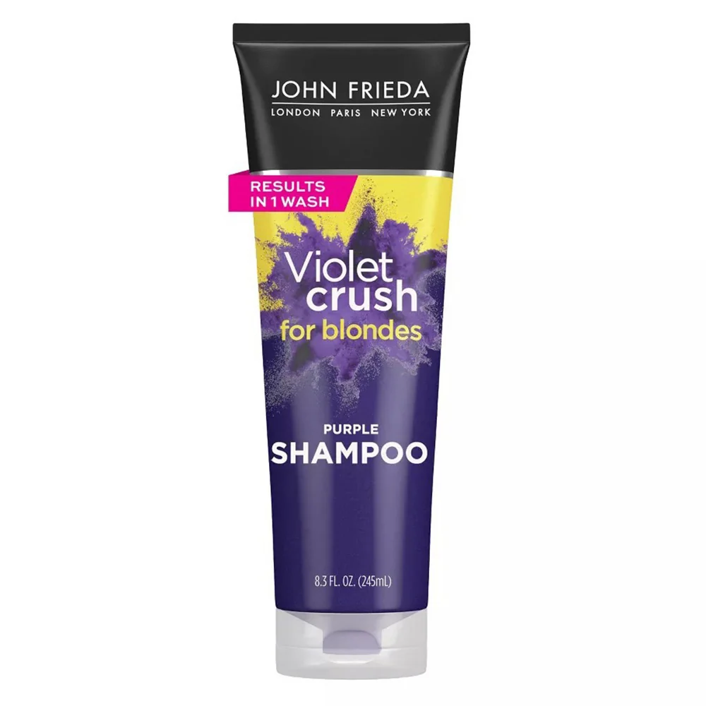 Artisan John Frieda Violet Crush Purple Shampoo for Blonde Hair Results in One Wash 8.3Oz 245ml Solid
