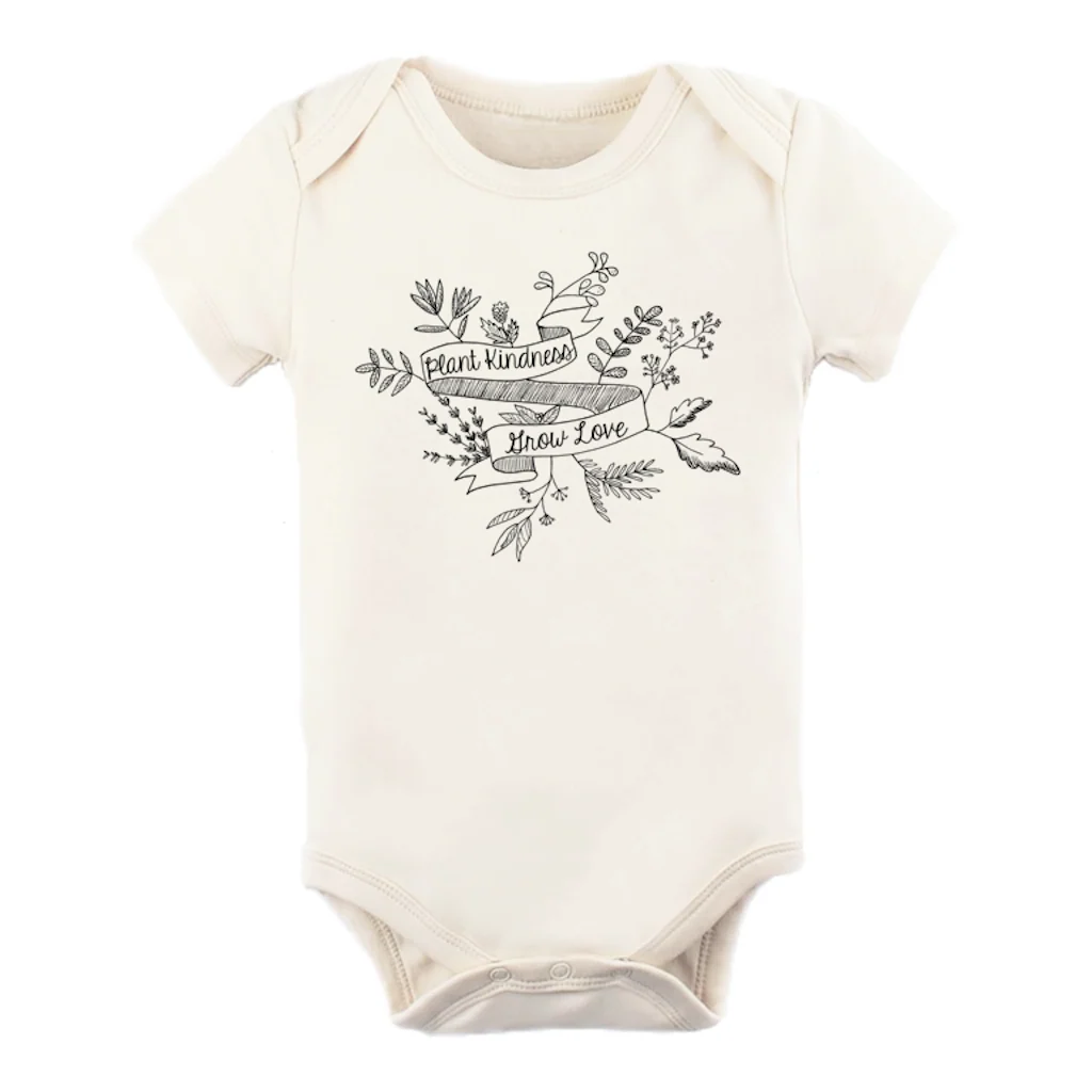 Tenth Pine Plant Kindness Grow Love Organic Cotton Baby Bodysuit Contemporary