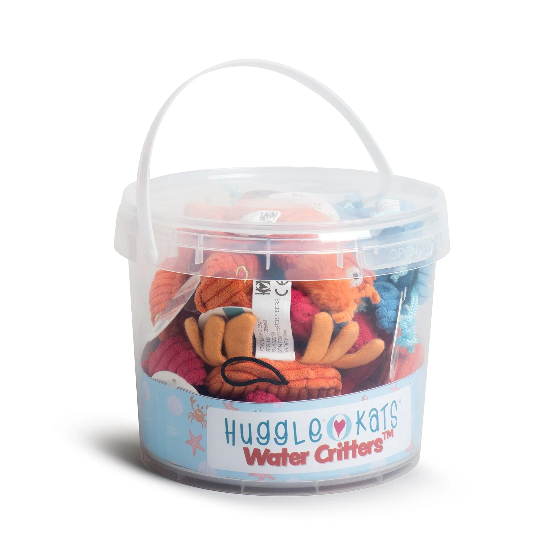 Crafted HuggleKats® Water Critters Bucket of Cat Toys 12 Pack Soft