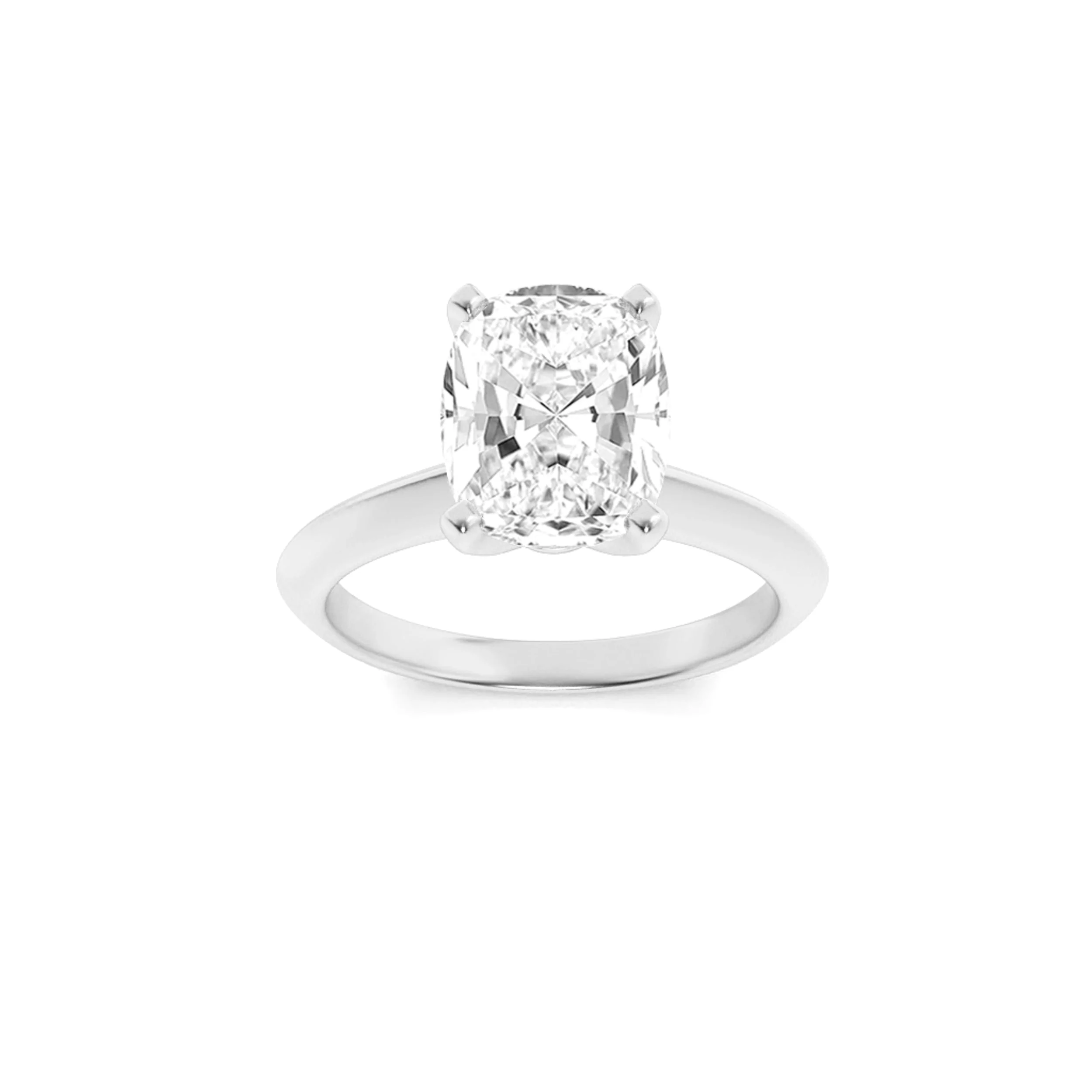 Traditional 2.5Cttw Elongated Cushion Shaped Lab Grown Diamond F Knife Edge Shank Solitaire Engagement Ringin 14K Gold Specialty