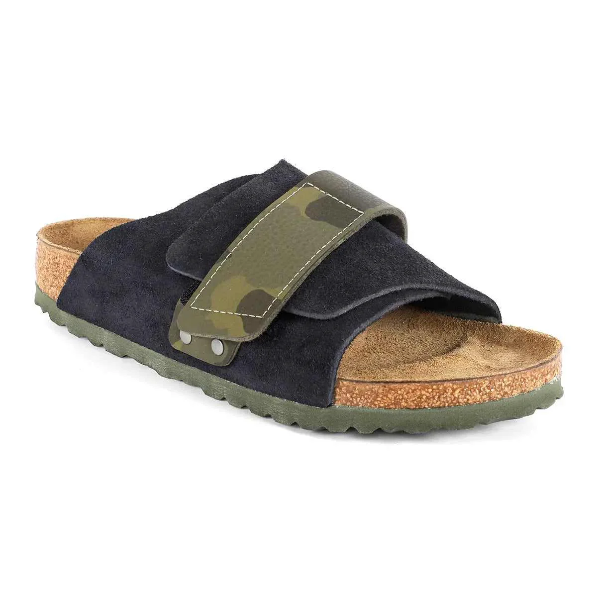 World-Class Birkenstock Kyoto Suede Leather Birko-Flor Midnight Sandals Sophisticated