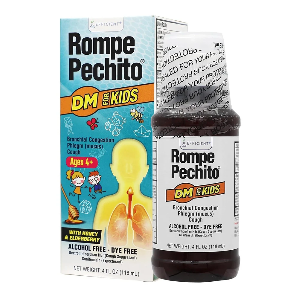 Clean Rompe Pechito Dm for Kids Cough Relief 4Oz 118ml Green