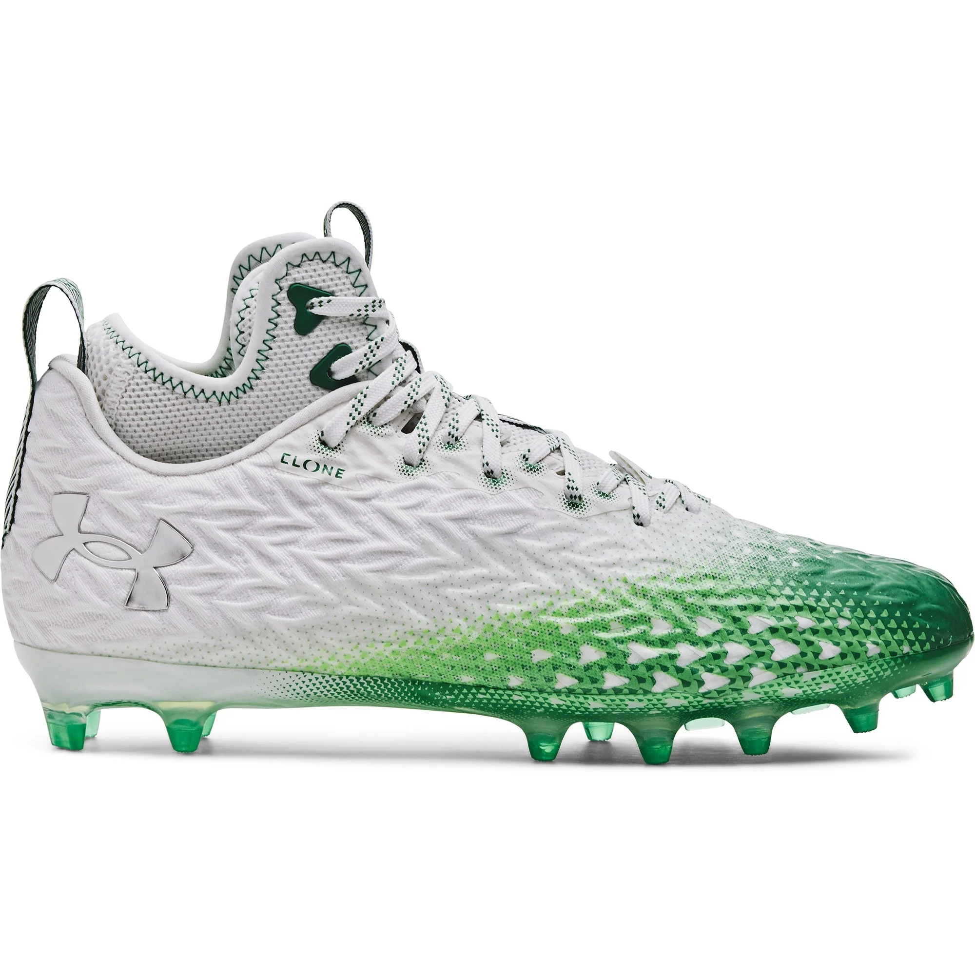 Authentic Under Armour Mens Spotlight Clone 3.0 MC - White Team Kelly Green Secure