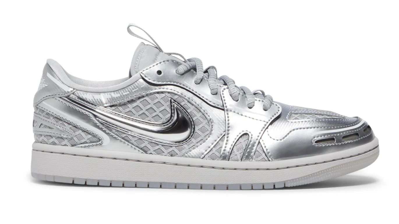 Selected Air Jordan Women's Retro 1 Mm Low V3 'Method Of Make Metallic Silver' Sneakers Lightweight
