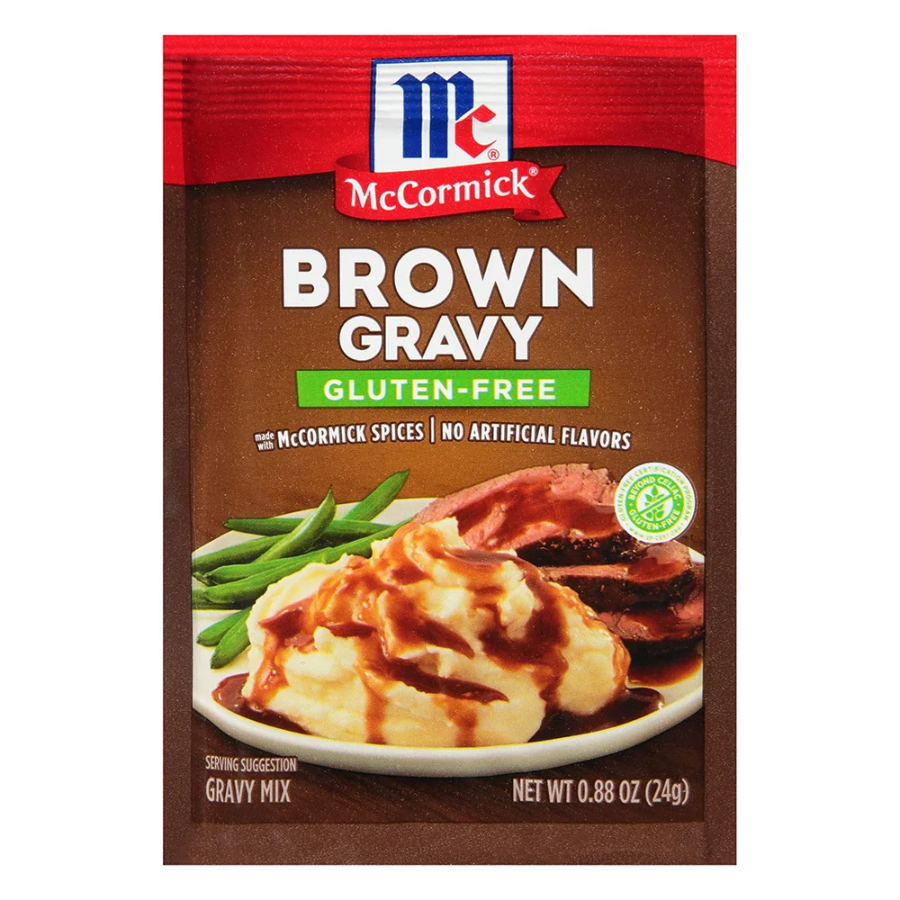 Convenient McCormick Gluten Brown Gravy Mix for Roast Beef Mashed Potatoes and More 0.88Oz 24g Powerful