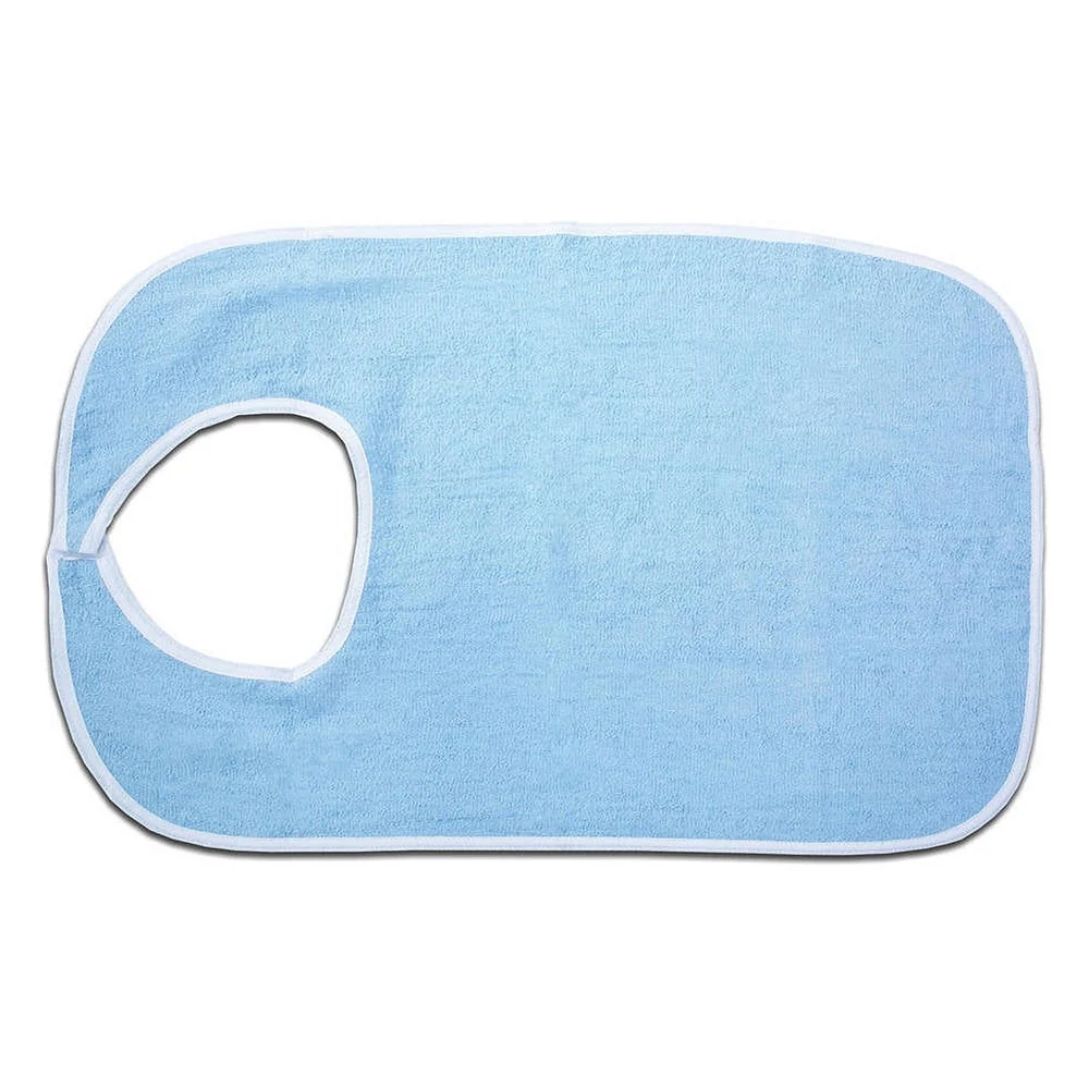 Quality Essential Medical Terry Cloth Bib and Clothing Protector Blue Color 1 Ea Verified