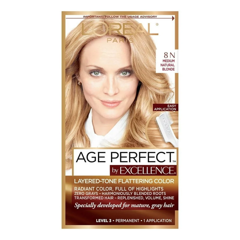 Versatile Lo Paris Age Hair Color for Mature Hair 8N Medium Natural Blonde 1Ea Premium Material