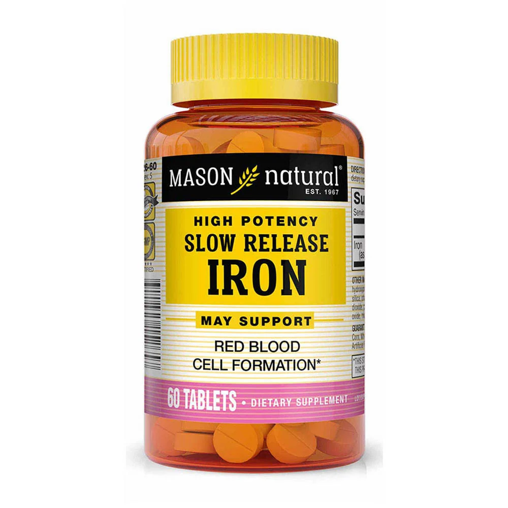 Crafted Mason Naturals Iron 50 mg Slow Release Tablets 60 Ea Traditional