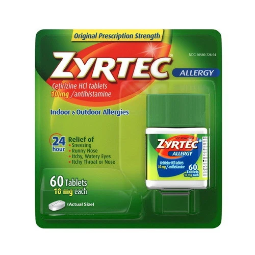Breathable Zyrtec 24 Hour Allergy Relief Tablets 60 Ea Stylish