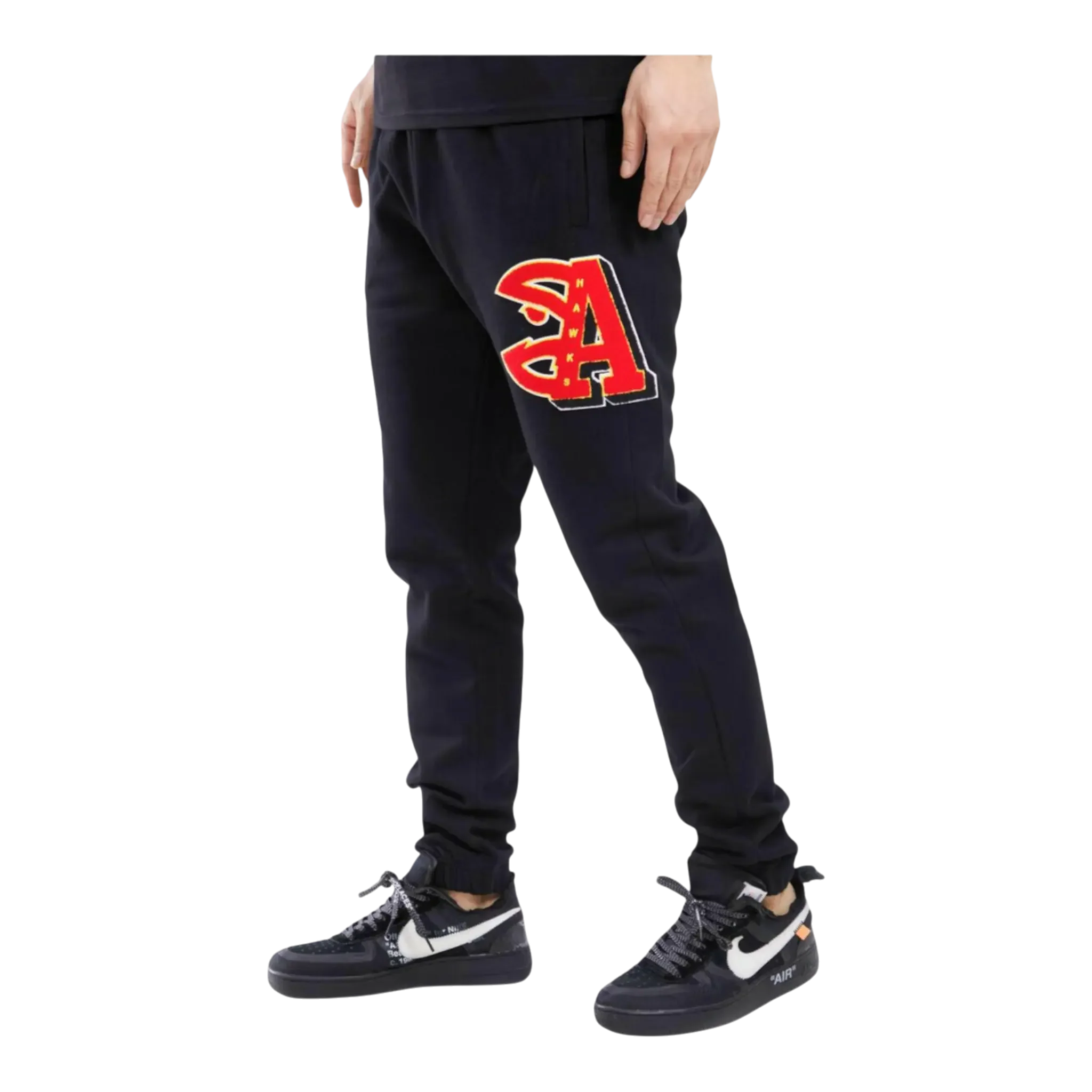 Consistent Pro Standard NBA Atlanta Hawks Mash Up Logo Men Sweatpants Black Selected