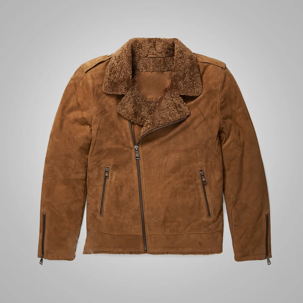 Soft New Men s Brown Shearling Sheepskin Leather Bomber Flying Jacket Organic